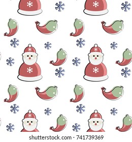 Vector simple winter pattern on white background. Used for wallpapers, wrapping paper, textiles. Holidays christmas and new year.