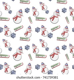 Vector simple winter pattern on white background. Used for wallpapers, wrapping paper, textiles. Holidays christmas and new year.