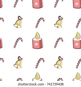 Vector simple winter pattern on white background. Used for wallpapers, wrapping paper, textiles. Holidays christmas and new year.