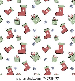 Vector simple winter pattern on white background. Used for wallpapers, wrapping paper, textiles. Holidays christmas and new year.