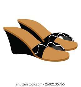 vector of Simple woman sandals on white background
