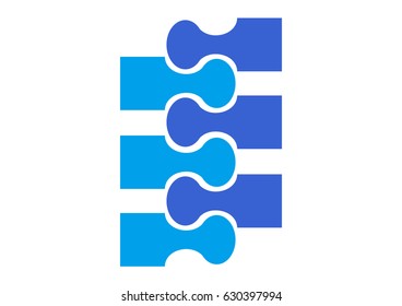 Vector - simple zip (zipper) symbol in blue colors