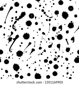 vector simplified collection of black paint splashes isolated on white