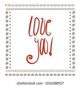 Vector simplified postcard for Valentine’s day. Special for holiday, image for marriage and save the date items, design element. Love and friendship themes.
