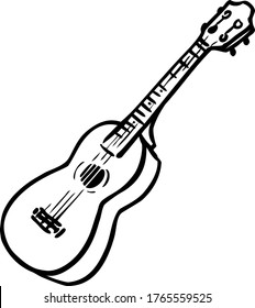 vector simplified rough sketch of a ukulele musical instrument
