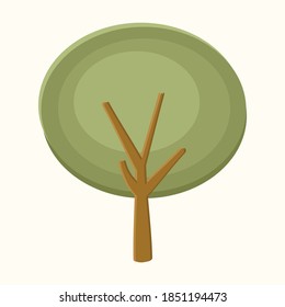 vector simplified tree image, eco friendly minimalistic tree icon