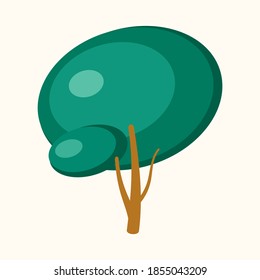 vector simplified tree image, eco friendly minimalistic tree icon