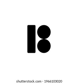 Vector Simplistic geometry, negative logo isolated on white background.