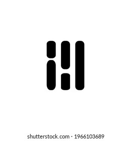 Vector Simplistic geometry, negative logo isolated on white background.