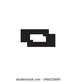 Vector Simplistic geometry, negative logo isolated on white background.