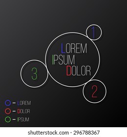 Vector simplistic linear circle chart on dark background for your inphographic design
