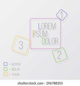 Vector simplistic linear square chart for your inphographic design