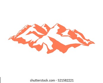 vector sinai mountains peak logo landscape outline illustration