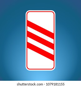 Vector sing of  intersections with the railway ahead. Warning about train traffic symbol