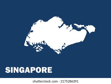vector of Singapore map in blue and white color