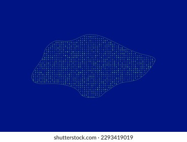 Vector Singapore map for technology or innovation or it concepts. Minimalist country border filled with 1s and 0s. File is suitable for digital editing and prints of all sizes.