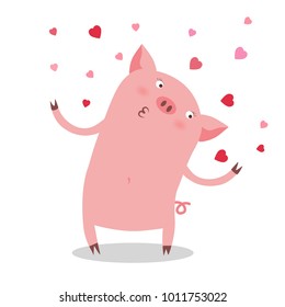 vector singing pig