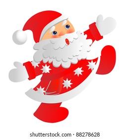 vector singing santa claus. illustration and drawing
