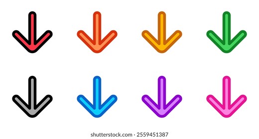 Vector single arrow chevron down icon. Perfect for app and web interfaces, infographics, presentations, marketing, etc.