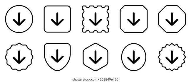 Vector single arrow chevron down icon. Perfect for app and web interfaces, infographics, presentations, marketing, etc.