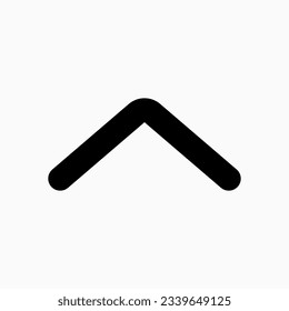 Vector single arrow chevron up icon. Black, white background. Perfect for app and web interfaces, infographics, presentations, marketing, etc.