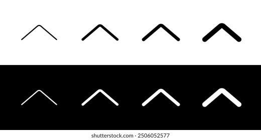 Vector de una sola flecha icono de chevron hacia arriba. Perfecto para interfaces de App y Web, infografías, presentaciones, marketing, etc.
