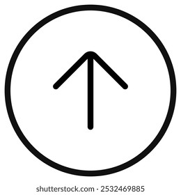 Ícone de seta única para cima de vetor. Perfeito para aplicativos e interfaces web, infográficos, apresentações, marketing, etc.