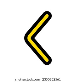 Vector single arrow chevron left icon. Black, white background. Perfect for app and web interfaces, infographics, presentations, marketing, etc.