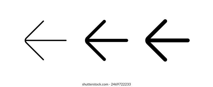 Vector single arrow chevron left icon. Perfect for app and web interfaces, infographics, presentations, marketing, etc.