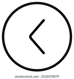 Ícone esquerdo de divisa de seta única de vetor. Perfeito para aplicativos e interfaces web, infográficos, apresentações, marketing, etc.