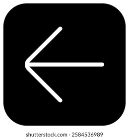Vector single arrow chevron left icon. Perfect for app and web interfaces, infographics, presentations, marketing, etc.