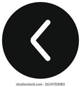 Vector single arrow chevron left icon. Perfect for app and web interfaces, infographics, presentations, marketing, etc.