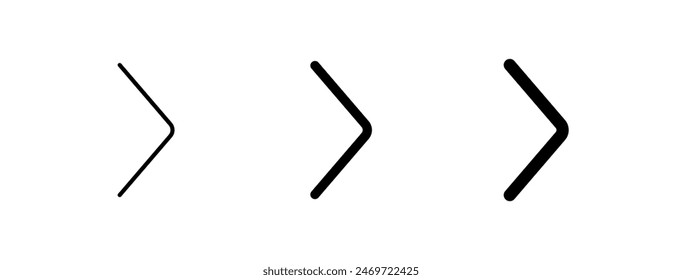 Vector single arrow chevron right icon. Perfect for app and web interfaces, infographics, presentations, marketing, etc.