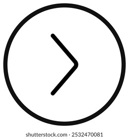 Ícone direito de divisa de seta única de vetor. Perfeito para aplicativos e interfaces web, infográficos, apresentações, marketing, etc.