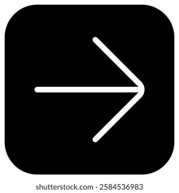 Vector single arrow chevron right icon. Perfect for app and web interfaces, infographics, presentations, marketing, etc.