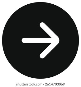 Vector single arrow chevron right icon. Perfect for app and web interfaces, infographics, presentations, marketing, etc.