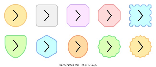 Vector single arrow chevron right icon. Perfect for app and web interfaces, infographics, presentations, marketing, etc.
