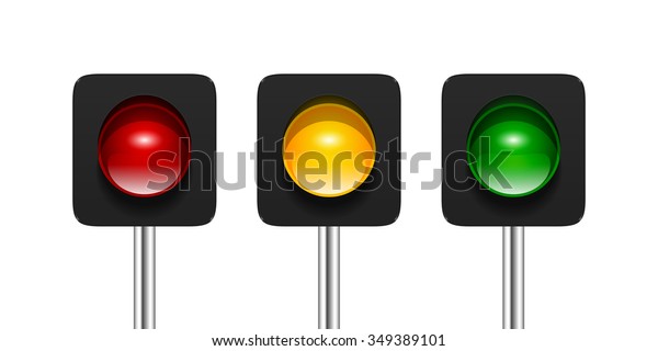 白い背景にベクター単一アスペクトのトラフィック信号 赤 黄色 緑の信号アイコンをデザインに合わせて使用できます のベクター画像素材 ロイヤリティフリー