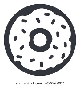 Ícone Básico Único Vetor - Rosca com Esmalte