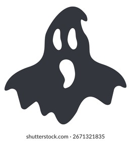 Vector Single Basic Icon - Spooky Ghost