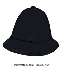 Vector Single Black Cartoon Bucket Hat. Hip-hop Cap.