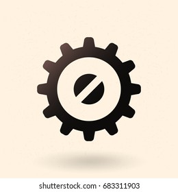Vector Single Black Icon - Mechanical Gear. Cogwheel Sign.