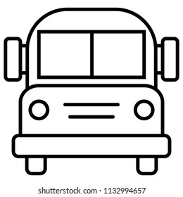 Vector Single Black Outline Icon - School Bus