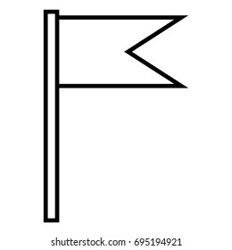 Vector Single Black Outline Minimalistic Flag Icon