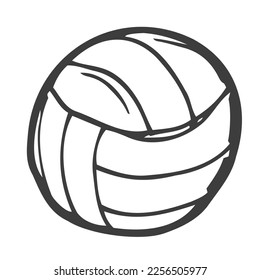 Vector Single Black Pencil Sketch Volleyball Ball