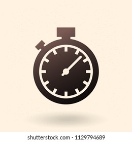 Vector Single Black Silhouette Icon - Stopwatch