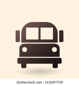 Vector Single Black Silhouette Icon - School Bus