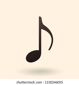 Vector Single Black Silhouette Icon - Music Note