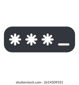 Vector Single Black Silhouette Icon - Password. Pin-code Symbol.