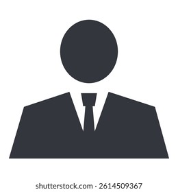 Vector Single Black Silhouette Icon - Geometrical Businessman